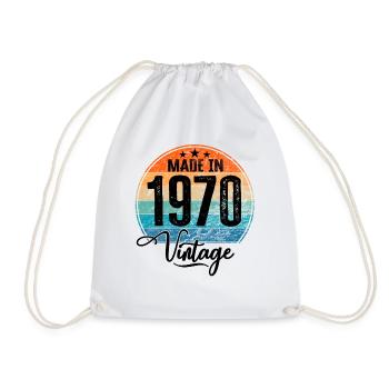 Vintage Made in 1970 Geburtsjahr 1970 Geburtstag - Turnbeutel - Weiß - Vorne