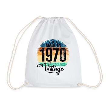 Vintage Made in 1970 Geburtsjahr 1970 Geburtstag - Turnbeutel - Weiß - Vorne