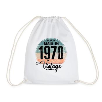 Vintage Made in 1970 Geburtsjahr 1970 Geburtstag - Turnbeutel - Weiß - Vorne