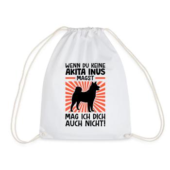 Akita Inu nicht mögen japanischer Spitz - Turnbeutel - Weiß - Vorne