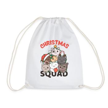 Cat Christmas Tree Christmas Squad Cats - Drawstring Bag - white - Front