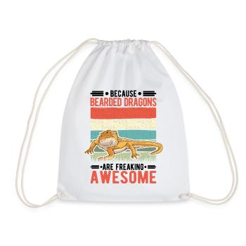 Bearded dragon saying Bearded Dragon - Drawstring Bag - white - Front