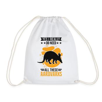 Aardvark Gift Aardvark - Drawstring Bag - white - Front