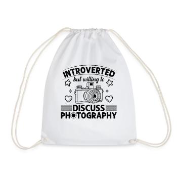 Photographer Introverted But Willing To Discuss Ph - Drawstring Bag - white - Front