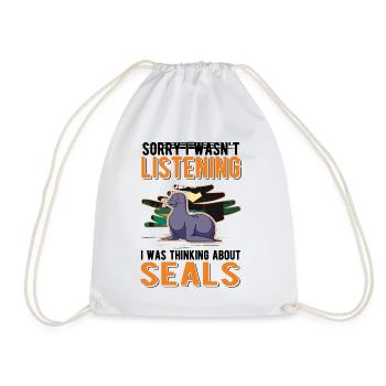 Robbe Gift Sea Lion - Drawstring Bag - white - Front