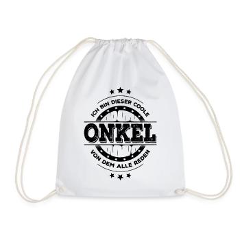 Ich Bin Onkel Geburtstag Patenonkel Geschenk - Turnbeutel - Weiß - Vorne
