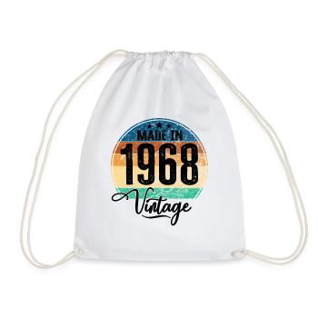 Vintage Fabriqué en 1968 Année de naissance 1968 Anniversaire - Sac de sport léger - blanc - Devant