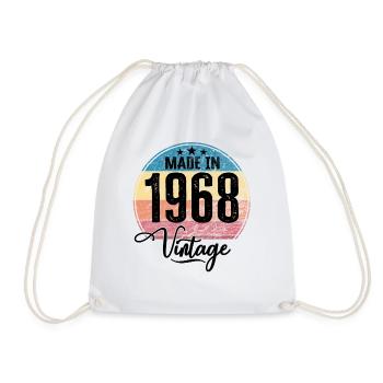 Vintage Fabriqué en 1968 Année de naissance 1968 Anniversaire - Sac de sport léger - blanc - Devant