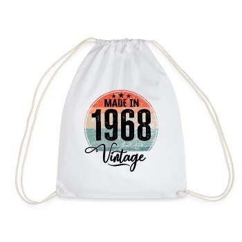 Millésime Fabriqué en 1968 Année de naissance 1968 Anniversaire - Sac de sport léger - blanc - Devant