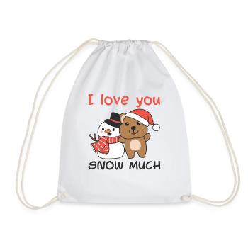 Quokka I love you snow much schneemann wortspiel - Turnbeutel - Weiß - Vorne