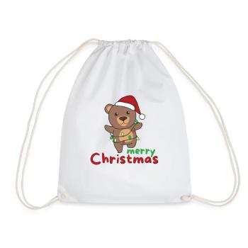Ours Joyeux Noël Animaux d’hiver Ours - Sac de sport léger - blanc - Devant