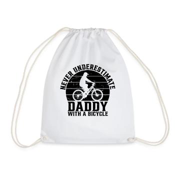 Cycling Daddy - Never Underestimate Daddy With A B - Drawstring Bag - white - Front
