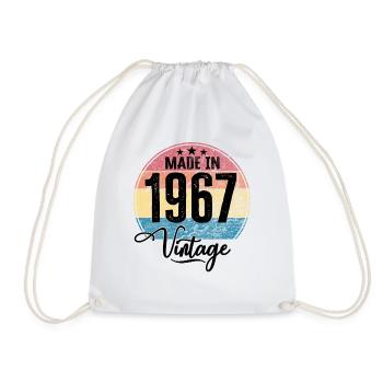 Vintage Made in 1967 Year of birth 1967 Birthday - Drawstring Bag - white - Front