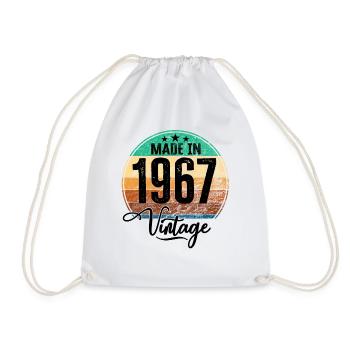 Vintage Made in 1967 Year of birth 1967 Birthday - Drawstring Bag - white - Front
