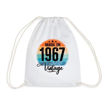 Vintage Made in 1967 Year of birth 1967 Birthday - Drawstring Bag - white - Front