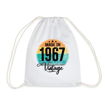 Vintage Made in 1967 Year of birth 1967 Birthday - Drawstring Bag - white - Front