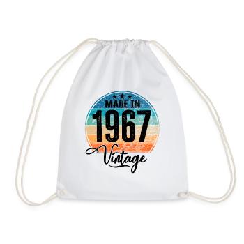 Vintage Made in 1967 Year of birth 1967 Birthday - Drawstring Bag - white - Front