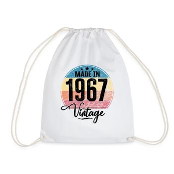 Vintage Made in 1967 Year of birth 1967 Birthday - Drawstring Bag - white - Front