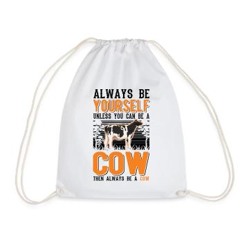 Cow Gift Farmer Cattle Breeder Cows - Drawstring Bag - white - Front