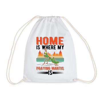 Praying mantis at home Mantis mantis - Drawstring Bag - white - Front