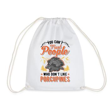Porcupine lover Porcupine - Drawstring Bag - white - Front