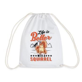 La vie est meilleure avec un écureuil - Sac de sport léger - blanc - Devant