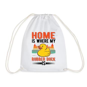 La maison est l’endroit où mon canard en caoutchouc est Canard grinçant - Sac de sport léger - blanc - Devant