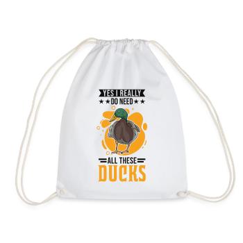 Duck Gift Duck Duck Breeder - Drawstring Bag - white - Front
