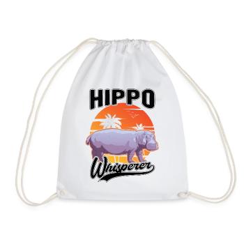 Hippo Whisperer Hippo Hippo Hippo - Drawstring Bag - white - Front