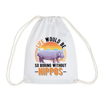 Hippo Gift Hippo Hippo - Drawstring Bag - white - Front