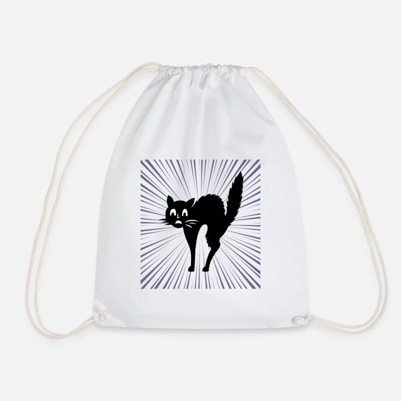Schwarze katze - Turnbeutel - Weiß