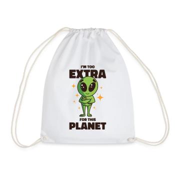 Alien Extrovert Extraterrestrial Beings Cool Alien - Drawstring Bag - white - Front