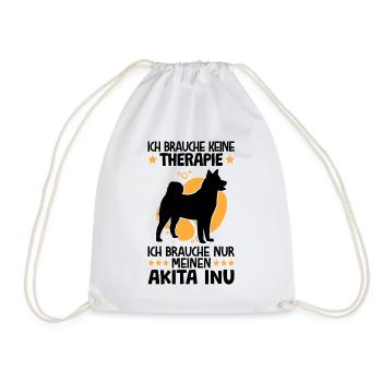 Ich brauche nur meinen Akita Inu japanischer Spitz - Turnbeutel - Weiß - Vorne