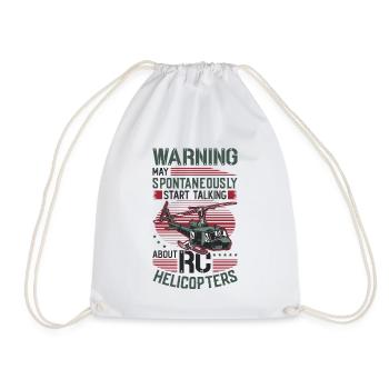 Warning, can spontaneously start talking about rc. - Drawstring Bag - white - Front