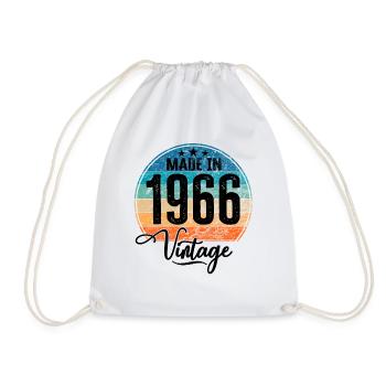 Vintage Fabriqué en 1966 Année de naissance 1966 Anniversaire - Sac de sport léger - blanc - Devant