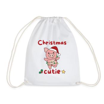 Cochon de Noël Cochons Mignon de Noël - Sac de sport léger - blanc - Devant