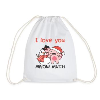Axolotl je t’aime neige beaucoup de jeu de mots de bonhomme de neige - Sac de sport léger - blanc - Devant