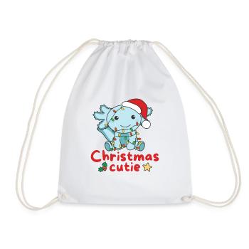 Axolotl Weihnachten Axolotls Christmas Cutie - Turnbeutel - Weiß - Vorne