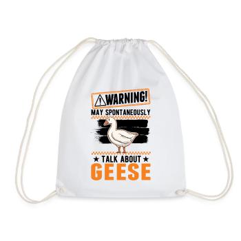 Warning Geese Goose Gift Goose Breeder - Drawstring Bag - white - Front