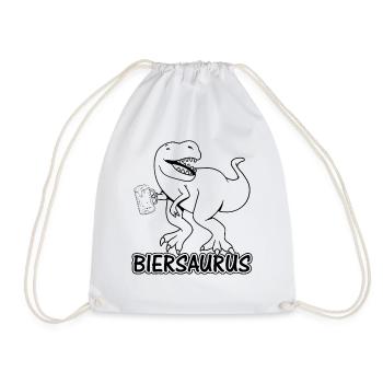 Bier Biersaurus Dinosaurier Dino mit Bierkrug - Bi - Turnbeutel - Weiß - Vorne