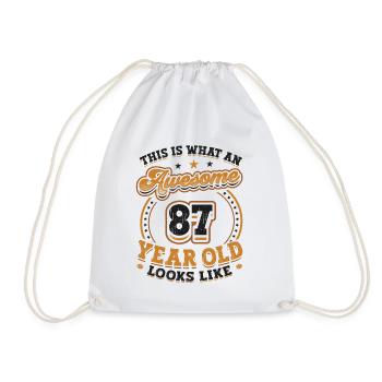 This is what a great 87-year-old looks like. - Drawstring Bag - white - Front