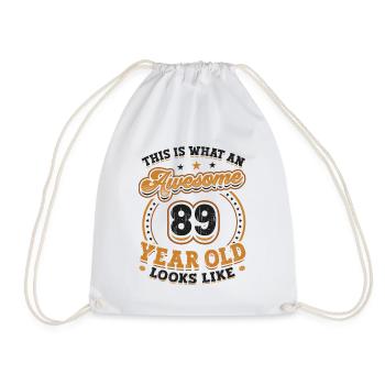 This is what a great 89-year-old looks like. - Drawstring Bag - white - Front