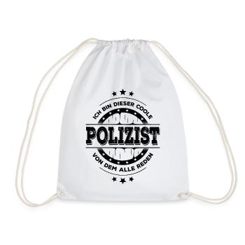 Polizist Geburtstag Polizeibeamter Geschenk - Turnbeutel - Weiß - Vorne