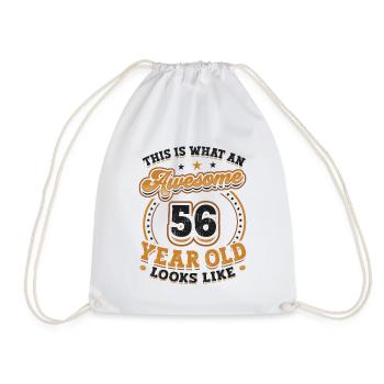 This is what a great 56-year-old looks like. - Drawstring Bag - white - Front