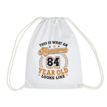 This is what a great 84-year-old looks like. - Drawstring Bag - white - Front