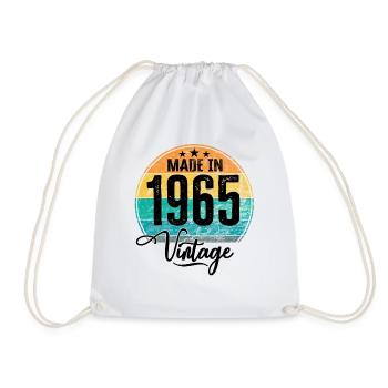 Millésime Fabriqué en 1965 Année de naissance 1965 Anniversaire - Sac de sport léger - blanc - Devant