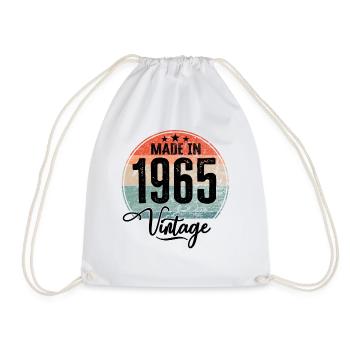 Millésime Fabriqué en 1965 Année de naissance 1965 Anniversaire - Sac de sport léger - blanc - Devant