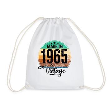 Millésime Fabriqué en 1965 Année de naissance 1965 Anniversaire - Sac de sport léger - blanc - Devant