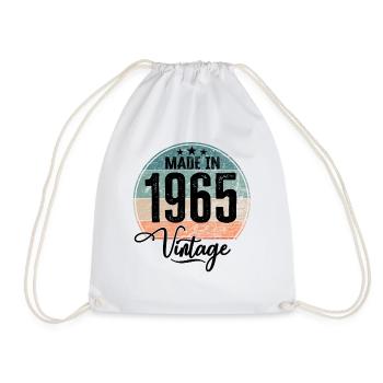 Vintage Made in 1965 Geburtsjahr 1965 Geburtstag - Turnbeutel - Weiß - Vorne