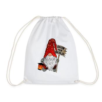 CHRISTMAS GNOME SHOW YOUR BAUBLES - Drawstring Bag - white - Front